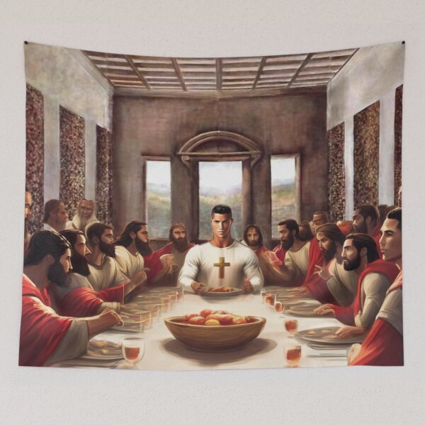 Aperçu de l'œuvre CR7 Ronaldo La Cène Art Football Soccer Cadeau créée et vendue par The-GOAT-Store.
