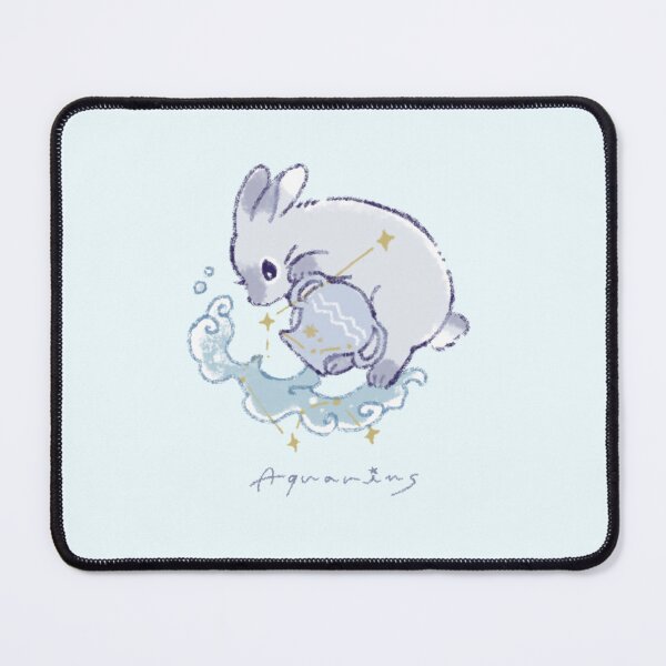 Item preview, cute Aquarius bunny astrological signs series doodle | watercolor vintage illustration designed and sold by aliciabutterfly.
