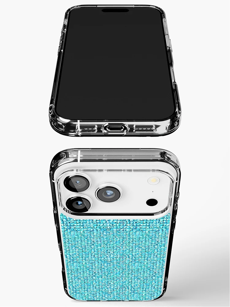 Thumbnail 3 of 5, iPhone Case, Blue Tile Pattern designed and sold by DestoPattern.