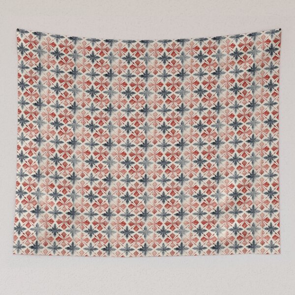 Item preview, Red & Blue formal aged Tile designed and sold by nicbeeseart.