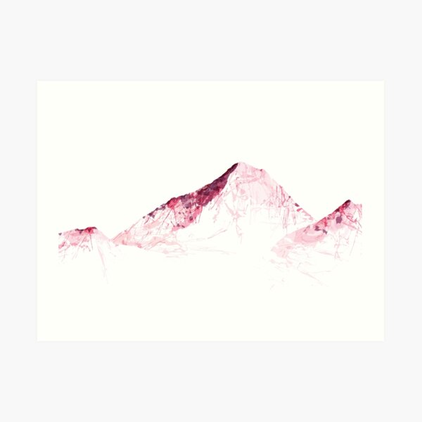 MOUNT EVEREST mountainsplash pink Art Print