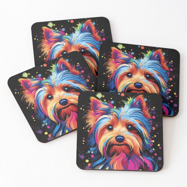Item preview, colorful Biewer Terrier colorful dogs art painting modern pop art designed and sold by WallyPink.