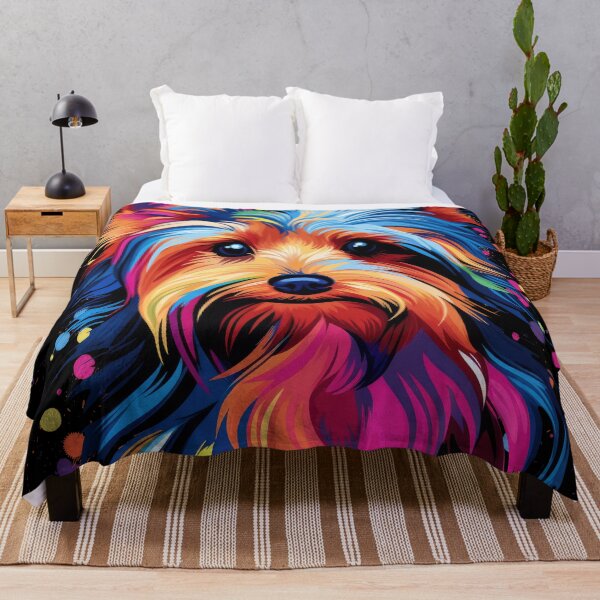 Item preview, colorful Biewer Terrier colorful dogs art painting modern pop art designed and sold by WallyPink.