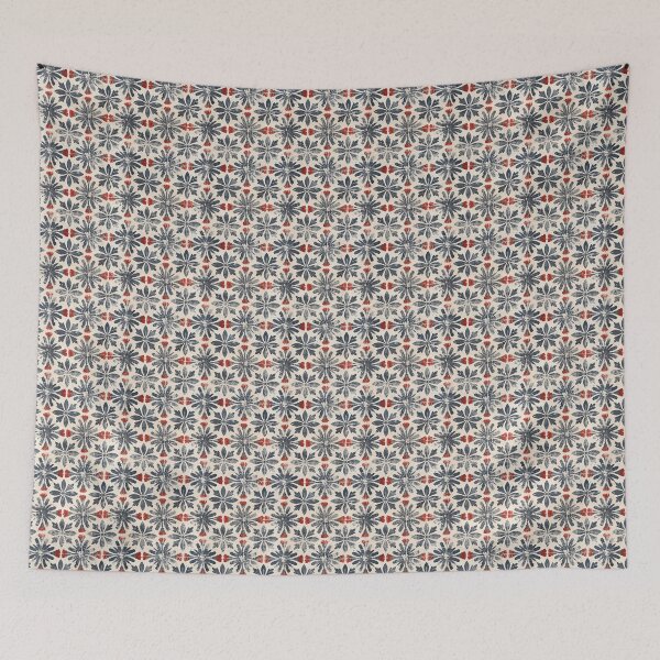Item preview, Red & Blue flower aged Tile designed and sold by nicbeeseart.