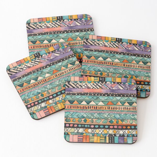 Item preview, Traditional Kilim Pattern, Ethnic Geometric Abstract Scandinavian Design in Watercolor - Tribal, Batik, Indian & Aztec Vintage Pattern,  designed and sold by MyArt23.