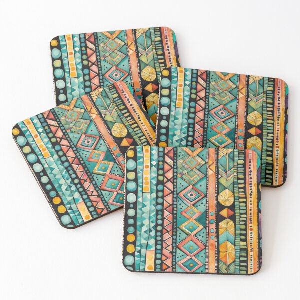 Item preview, Traditional Kilim Pattern, Ethnic Geometric Abstract Scandinavian Design in Watercolor - Tribal, Batik, Indian & Aztec Vintage Pattern,  designed and sold by MyArt23.