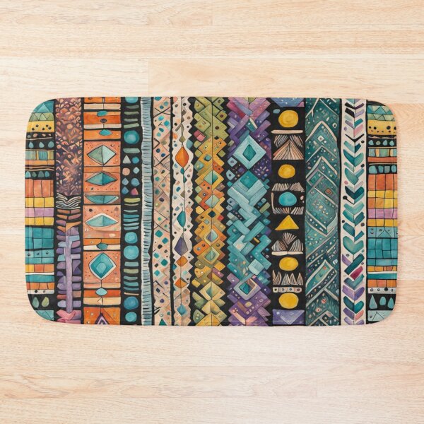 Item preview, Traditional Kilim Pattern, Ethnic Geometric Abstract Scandinavian Design in Watercolor - Tribal, Batik, Indian & Aztec Vintage Pattern,  designed and sold by MyArt23.