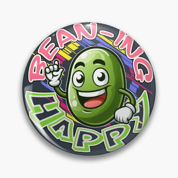 Item preview, Bean-ing happy: a green bean in cheerful colors designed and sold by SplashTastic.