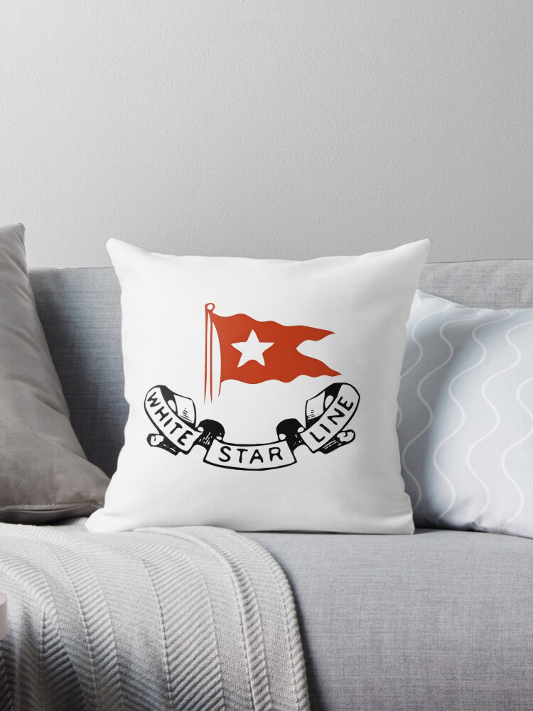 White Star Line Logo Titanic Throw Pillow By Tomsredbubble