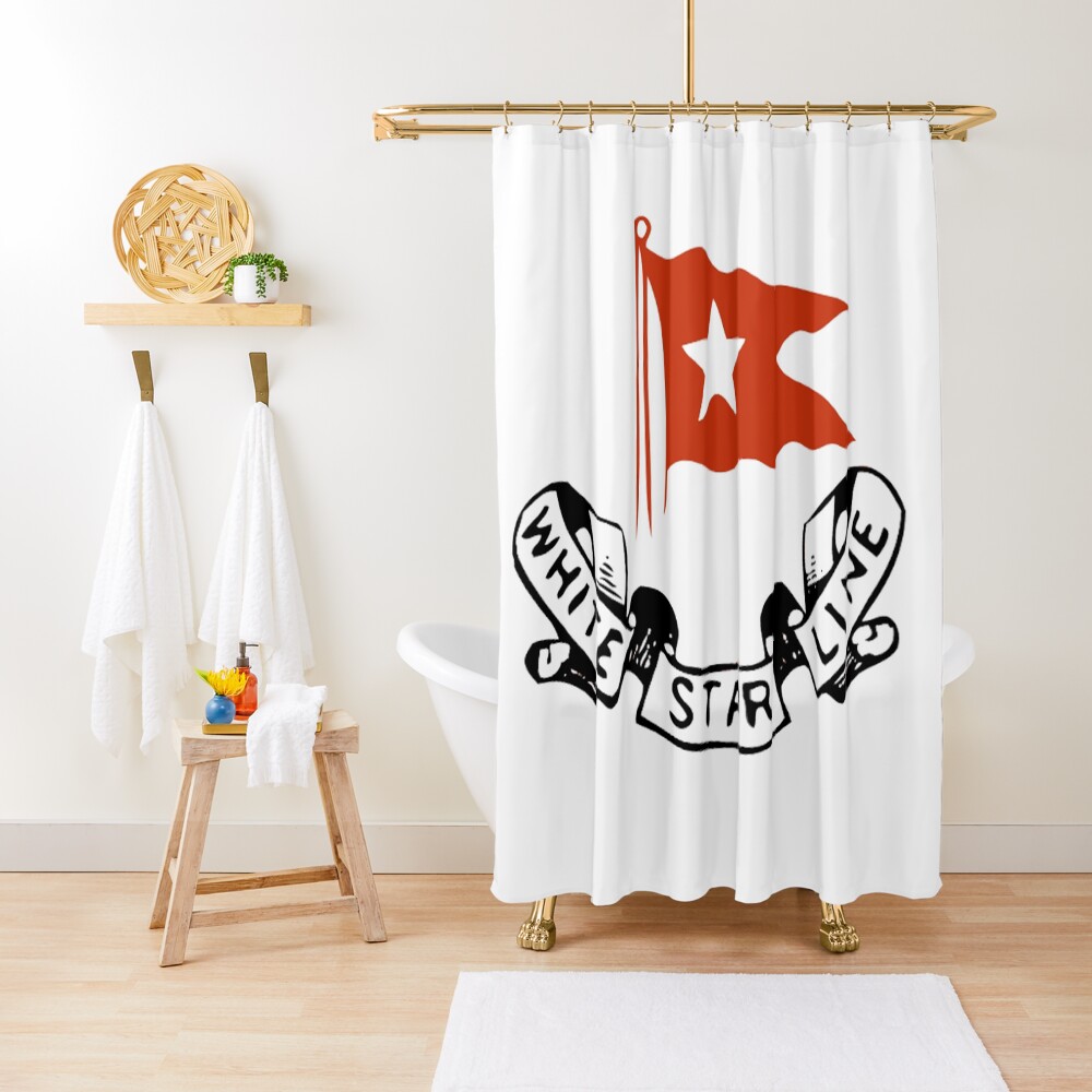 White Star Line, Logo. Titanic. Shower Curtain