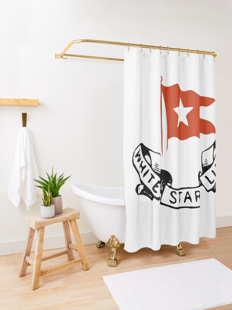 Alternate view of White Star Line, Logo. Titanic. Shower Curtain
