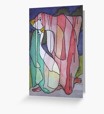 Pixelated Penguin Greeting Card