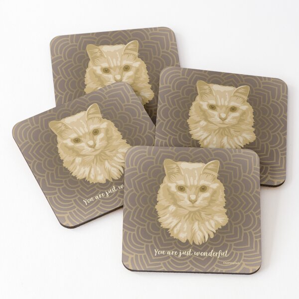 Item preview, Brown Turkish Angora Cat Face "Your are just wonderful" designed and sold by DuFauna.