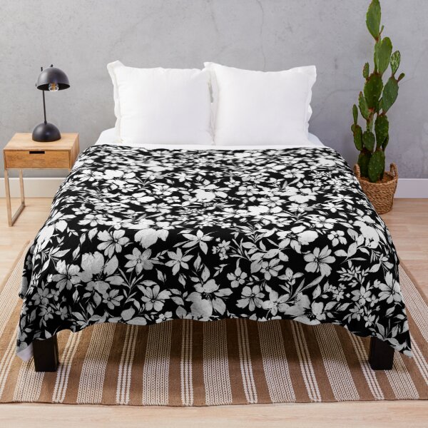 Item preview, Black and white pattern of floral pattern designed and sold by StudioGlouna.