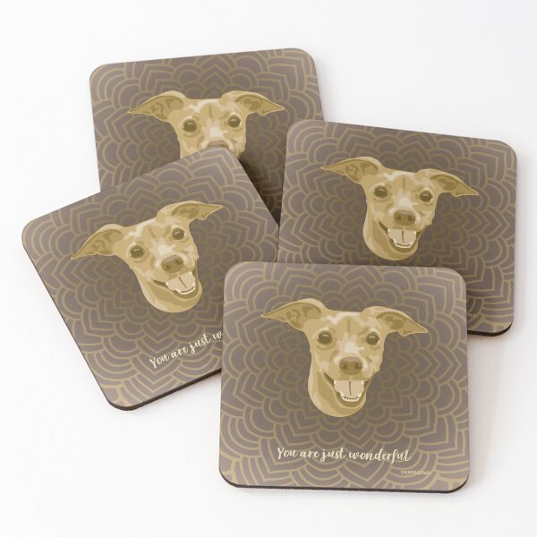 Item preview, Brown Smiling Miniature Pinscher Face "Your are just wonderful" designed and sold by DuFauna.