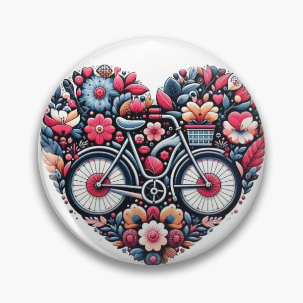 Artikelvorschau, Blumenherz-Fahrrad-Valentinstag-T-Shirt und Aufkleber entworfen und verkauft von sutja.