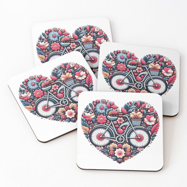 Item preview, Flower heart bicycle valentine T-shirt and sticker designed and sold by sutja.