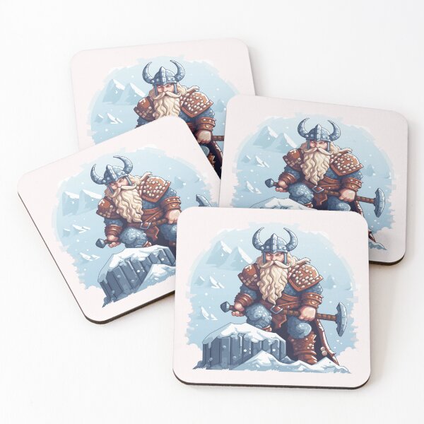 Item preview, Frosty Norse Warrior: Pixelated Viking in Snow designed and sold by GreenInkXpress.