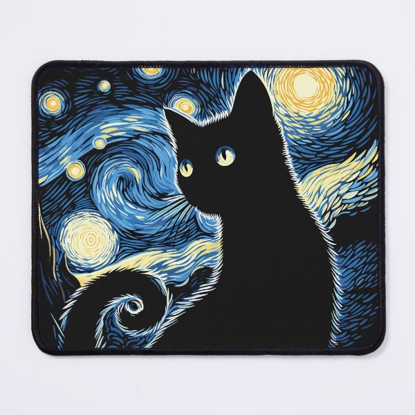 Item preview, Van Gogh Style of Starry Night Cat designed and sold by DaewyGraphics.