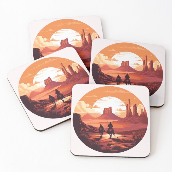Item preview, Pixelated Cowboys: Sunset Riders Digital Art Print designed and sold by GreenInkXpress.