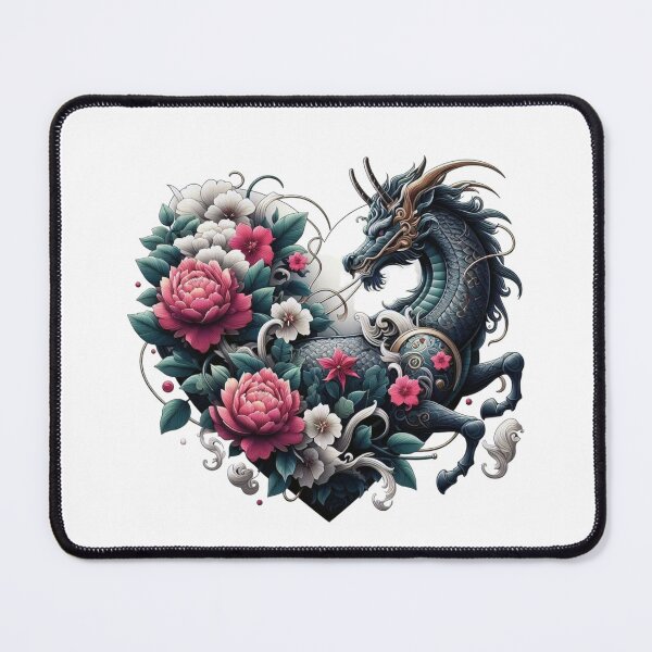 Item preview, Dragon Flower heart valentine T-shirt and sticker designed and sold by sutja.
