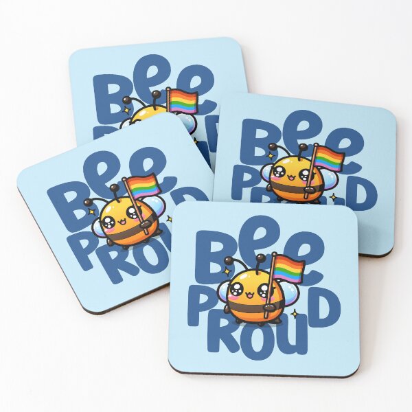 Item preview, Gay Pride Bee Kawaii Cute Style with Rainbow Flag  designed and sold by Gay-Koala.