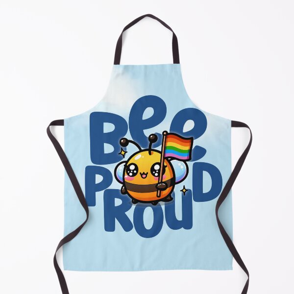 Item preview, Gay Pride Bee Kawaii Cute Style with Rainbow Flag designed and sold by Gay-Koala.