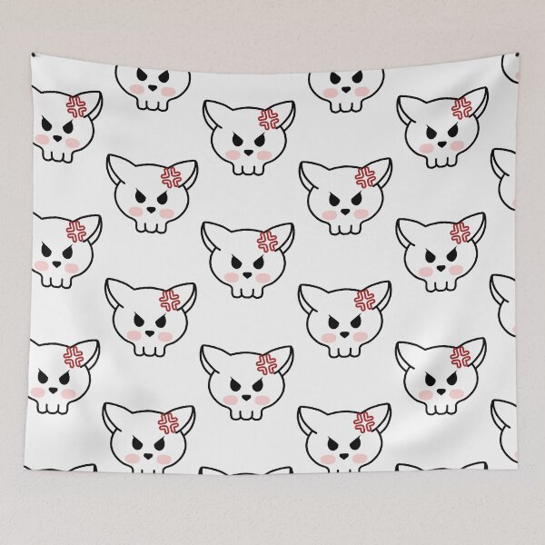 Item preview, Angry skull cat    designed and sold by MelleGleice.