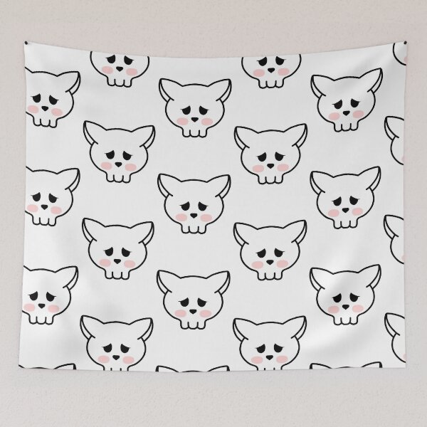 Item preview, Sad skull cat   designed and sold by MelleGleice.