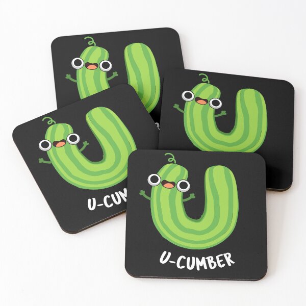 Item preview, U-cumber Funny Cucumber Pun (Dark BG) designed and sold by punnybone.