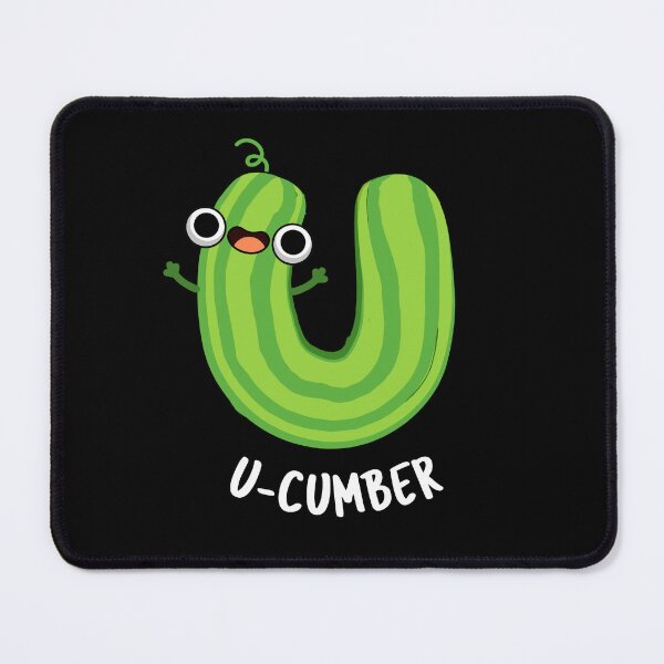 Item preview, U-cumber Funny Cucumber Pun (Dark BG) designed and sold by punnybone.