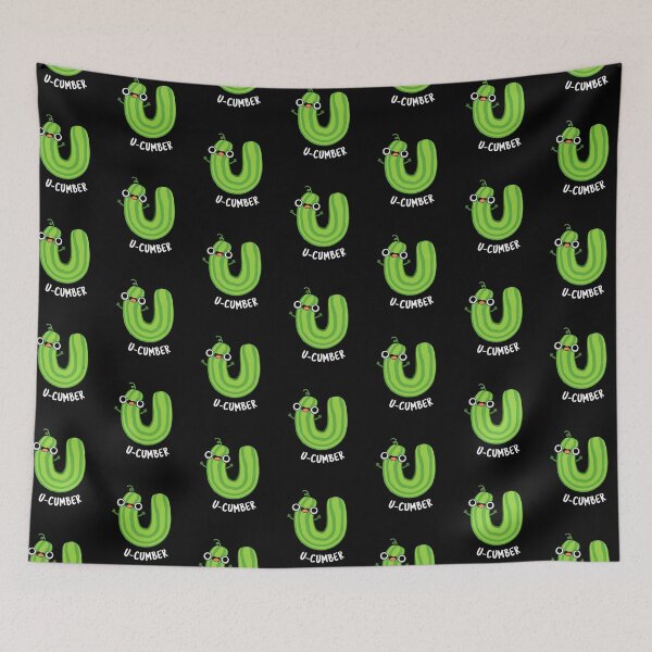 Item preview, U-cumber Funny Cucumber Pun (Dark BG) designed and sold by punnybone.