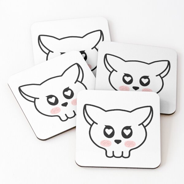 Item preview, skull cat in love  designed and sold by MelleGleice.