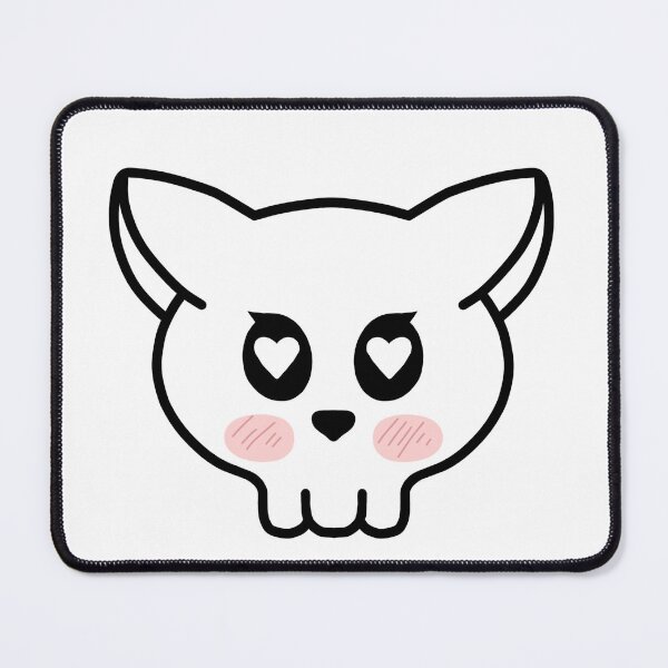 Item preview, skull cat in love designed and sold by MelleGleice.