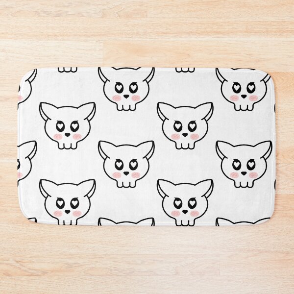 Item preview, skull cat in love  designed and sold by MelleGleice.