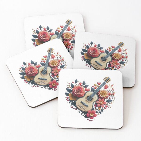 Item preview, Guitar Flower heart valentine T-shirt and sticker designed and sold by sutja.