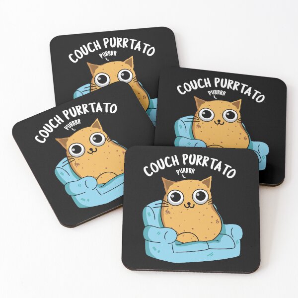 Item preview, Couch Purrtato Funny Potato Pun (Dark BG) designed and sold by punnybone.