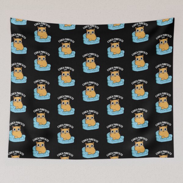 Item preview, Couch Purrtato Funny Potato Pun (Dark BG) designed and sold by punnybone.