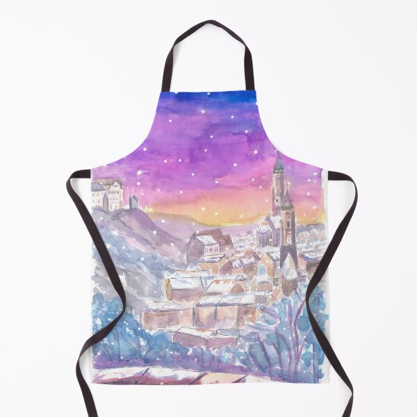 Item preview, Landshut Carossa Heights Winterwonderland at Night with Snow designed and sold by artshop77.