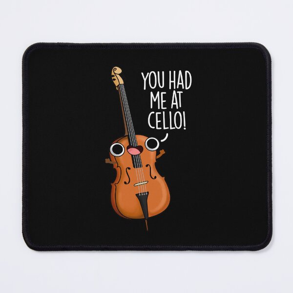 Item preview, You Had Me At Cello Funny Music Pun (Dark BG) designed and sold by punnybone.