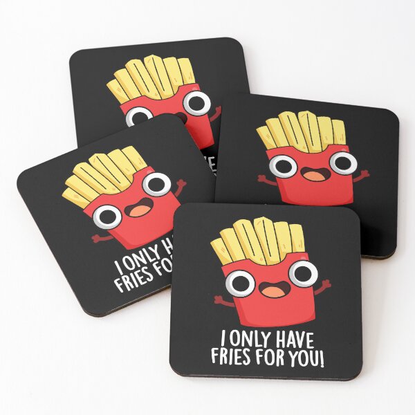 Item preview, I Only Have Fries For You Funny Food Pun (Dark BG) designed and sold by punnybone.