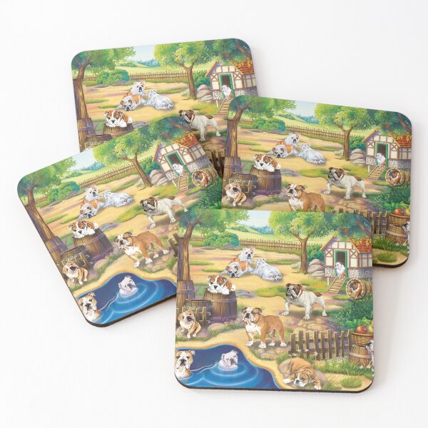 Item preview, Bulldogs Playing Around The House And Swimming In The Pond designed and sold by Clitus.