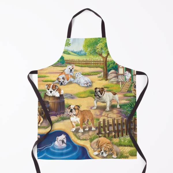 Item preview, Bulldogs Playing Around The House And Swimming In The Pond designed and sold by Clitus.