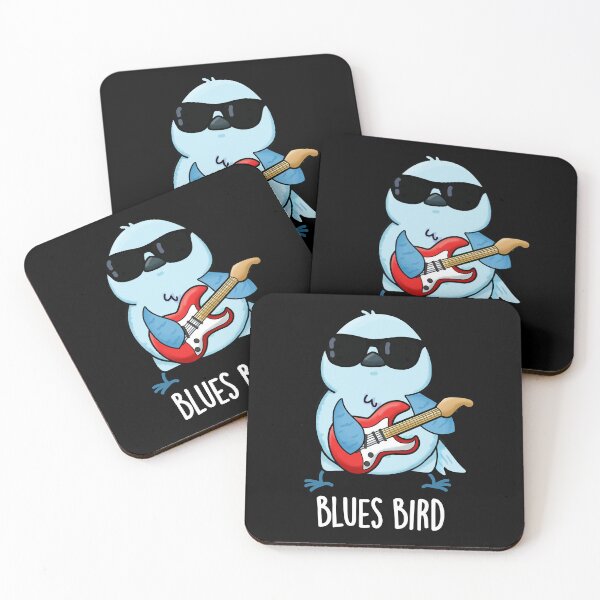 Item preview, Blues Bird Funny Bluebird Pun (Dark BG) designed and sold by punnybone.