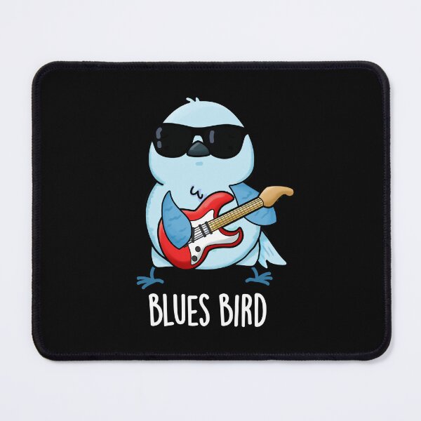 Item preview, Blues Bird Funny Bluebird Pun (Dark BG) designed and sold by punnybone.