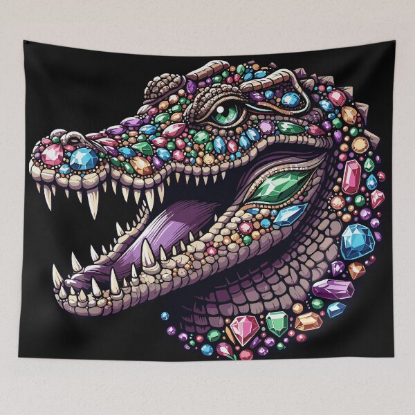 Item preview, Cocodrilo celestial - Arte de reptiles de piedras preciosas 3 designed and sold by iwcus.