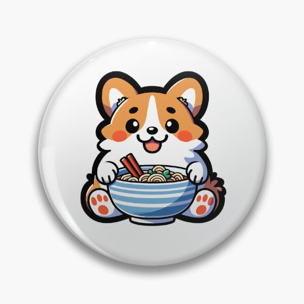 Artikelvorschau,  goldiger Corgi vor einer Schale, Schüssel mit Ramen  entworfen und verkauft von nkhookysun.