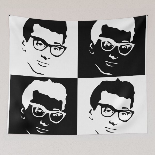Item preview, Buddy Holly en blanco y negro designed and sold by humnoo.