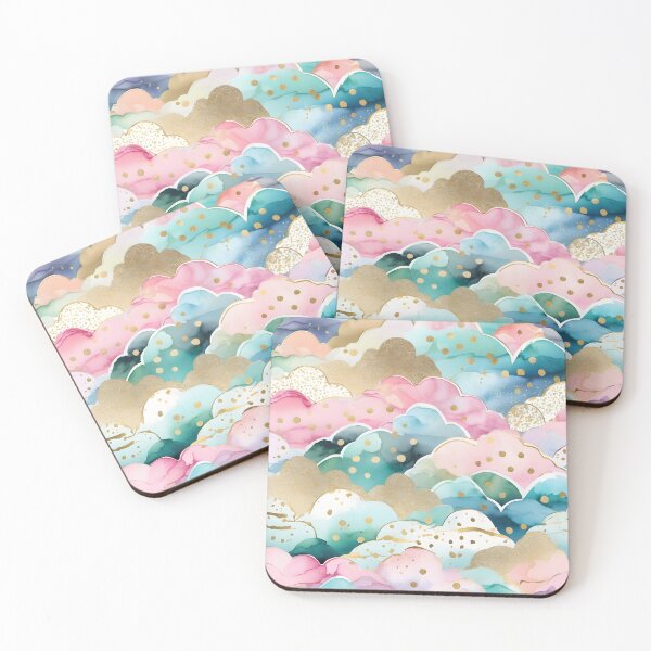 Item preview, Dreamy clouds gold pattern pastel colors designed and sold by Naturitude.