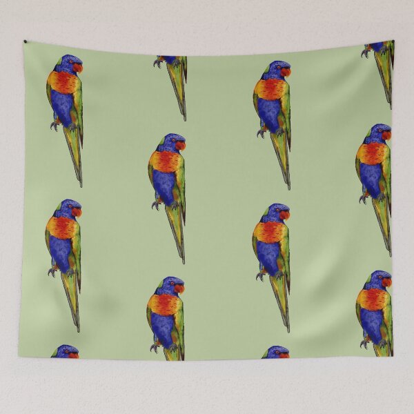 Item preview, Rainbow lorikeet watercolour designed and sold by space-guppies.